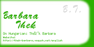 barbara thek business card